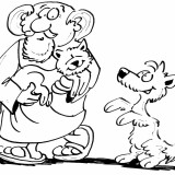 Noah mit Hund und Katze sw